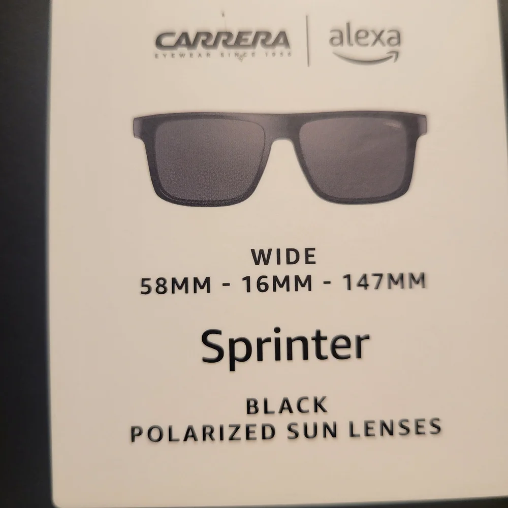NIB Carrera Black Smart Sunglasses With Alexa